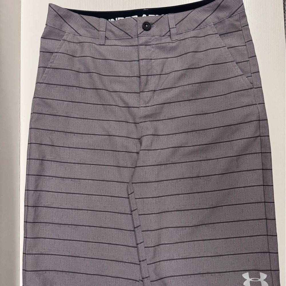 Under Armour Charcoal Shorts with Black Pinstripes